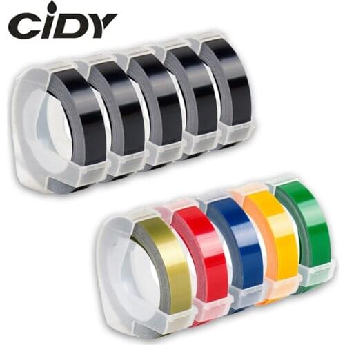 10 Rolls for Dymo 3D 9mm*3m PVC Embossing Label Compatible Dymo 1610 12965 1880 1540 Manual printer for Motex E101 E202 E303