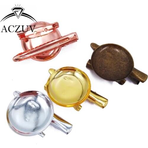 100piece 25mm Cabochon Setting Bezel Blank Brooch Base Safety Pin Tongue Clip Hairpin Hair Clips Jewelry Findings FJT001