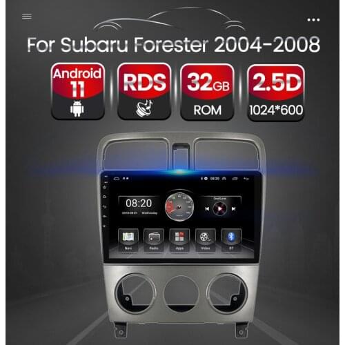 2GB+32GB 2.5D Touch Screen Android 11 SWC Car GPS Radio Stereo Player For Subaru Forester 2004 2005 2006 2007 2008