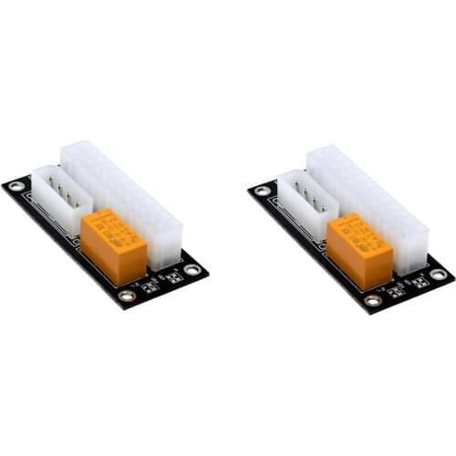 2PCS Dual PSU Power Supply Sync Adapter Add2Psu ATX to 4Pin Molex Synchronous Connector Riser Cable Miner Mining