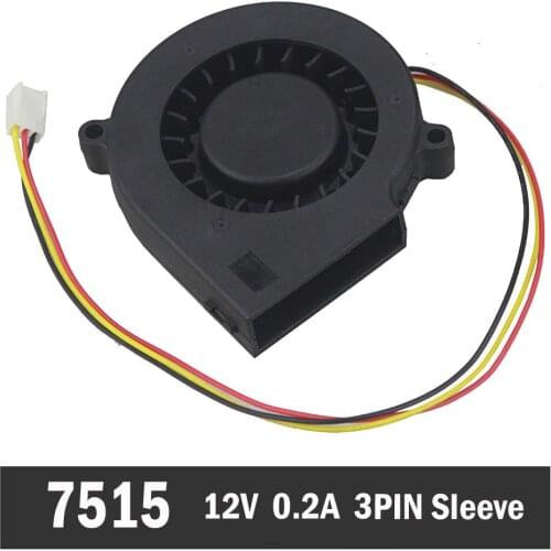 2 Pieces Gdstime 12V 3 Pin 75x15mm 75mm DC Brushless Cooling Blower Fan