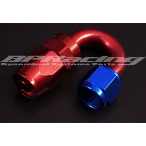 4AN AN4 180 degree Aluminum Hose End Fitting Adapter Push On Lock Hose End for Oil Fuel Hose Line