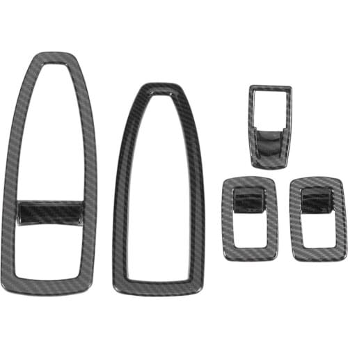 5 pcs Carbon Fiber Style Car Window Lift Button Frame Cover Trim Set for BMW 3 Series F30 carbon fiber pattern not easy to fade