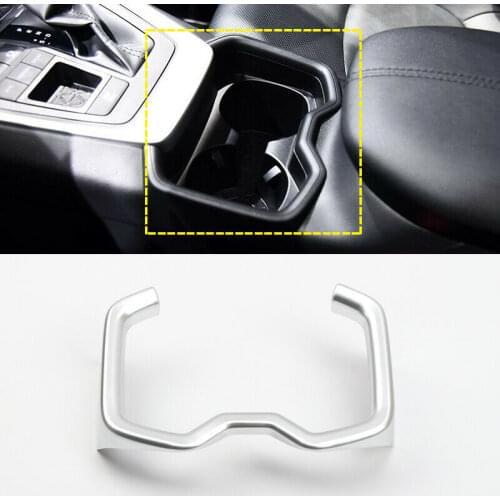 ABS Silver Car Water Cup Holder Cover Trim Central Control Cup Holder Cover for 2019 2020 Toyota RAV4