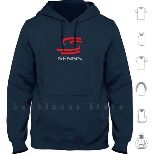 Ayrton Senna Logo Hoodie Long Sleeve Ayrton Senna Ayrton Senna Gift Ayrton Senna Merchandise Ayrton Senna Stuff