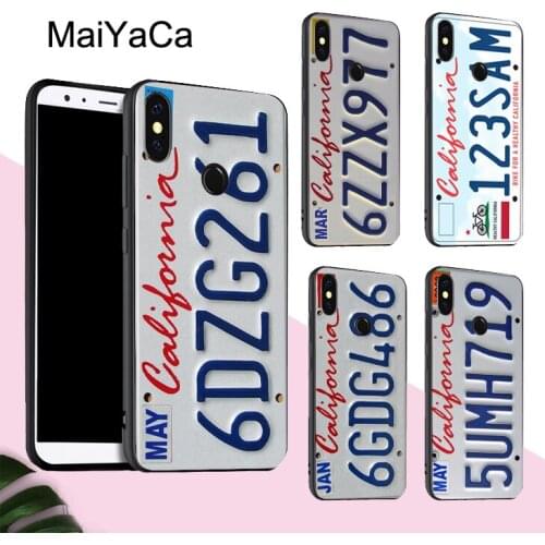 MaiYaCa PLATE LICENSE CALIFORNIA Case For POCO X3 F2 Pro Case For Redmi Note 8 Pro 8T 7 9 9S 9A 9C For Mi Note 10 Lite A3