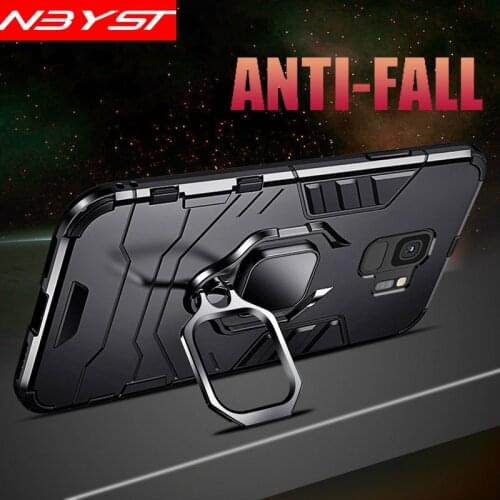 Armor Metal Ring Kickstand Cover For Samsung Galaxy S8 S9 S10 J4 J6 Plus A9 A7 2018 Note 10 Pro A50 A50S A30 A30S S10e A750 Case