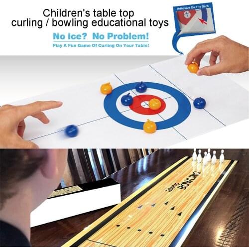 Children Mini Tabletop Curling Bowling Ball Game Decompression Interactive Toy indoor Family Desktop Game Stress Reliever Toy