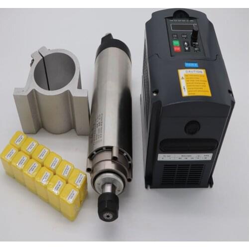 CNC milling spindle ER20 2.2KW air cooling spindle +2.2KW VFD inverter+1 pieces spindle support+ER20 collets
