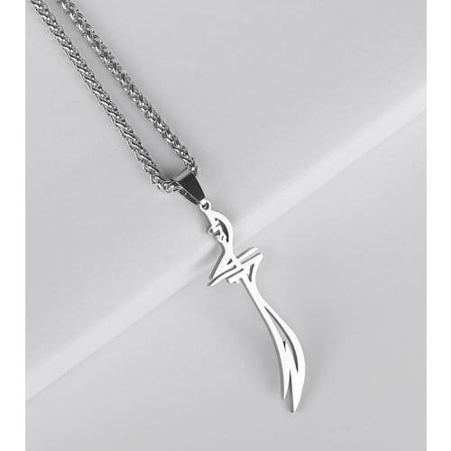 HZ Zulfiqar Sword of Imam Ali stainless steel pendant necklace islam muslim jewelry accept drop shipping
