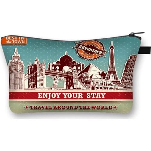 World Map Effie Tower Cosmetic Bag Women Makeup Bag Girls Storage Bags Ladies Cosmetic Case Female Make Up Pouches Organizer