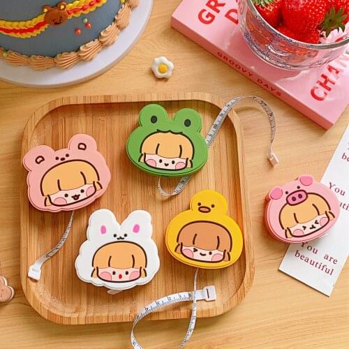 W&G 1.5m Cute Tape Measure Retractable Waist Bust Measurement Sewing Plastic Measuring Ruler Mini Soft Cloth Tape Measure