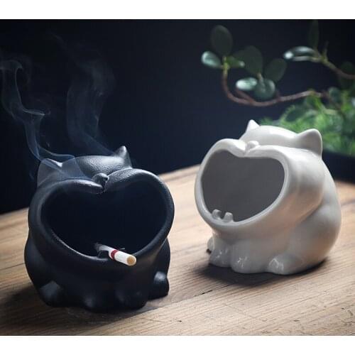 Creative ashtray ceramic small animal ashtray to prevent fly ash personality car ashtray fashion ashtray home decoration ashtray