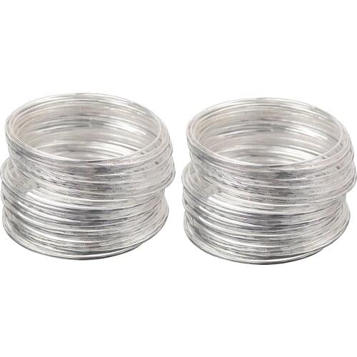100PC Fashion Silver Ultrathin Hoop Bracelet Stackable Cuff Bangle