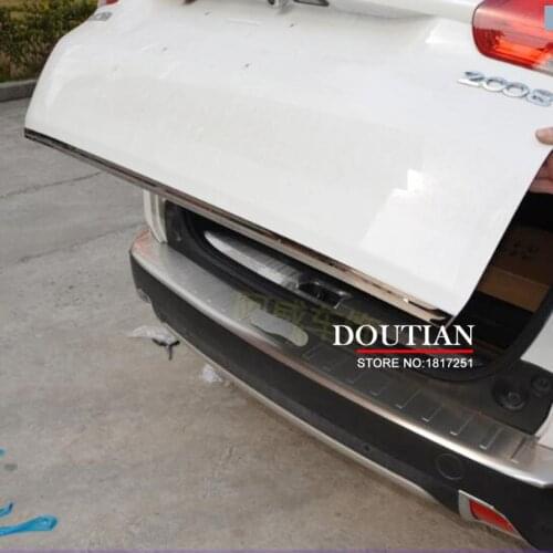 For 2014 2015 Peugeot 2008 Door Sticker Stainless Steel back door Tailgate trim Car Styling Accessories