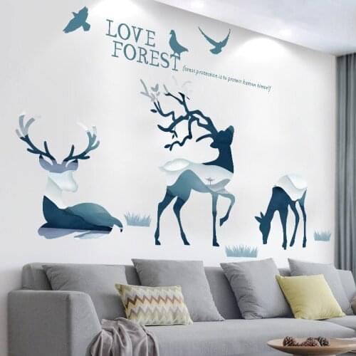 Nordic Elk Wall Stickers Teenager Room Decor Poster Bedroom Living Room Sofa Backdrop Wall Decal Home Office Decor Art Wallpaper