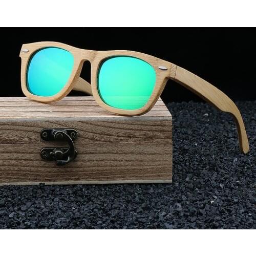100% Real Natural Bamboo Sun Glasses Vintage Retro Fashion 2021 Women Handmade Polarized Oculos De Sol Femininol