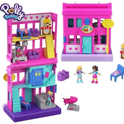 Original Polly Pocket Mini Box Lovely Store Surprise Birthday Party Mini World Kid Toys Girls Gift Doll Accessories Juguetes