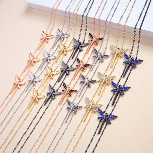 KISS ME 8 Colors Crystal Butterfly Insect Long Necklaces Pendants Women Trendy Luxury Jewelry Accessories