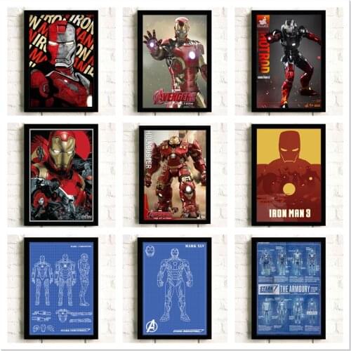 Iron Man Mecha Armor Drawing Poster Dormitory Huge Oversized Movie Poster Canvas Painting Living Room Bedroom Decoration