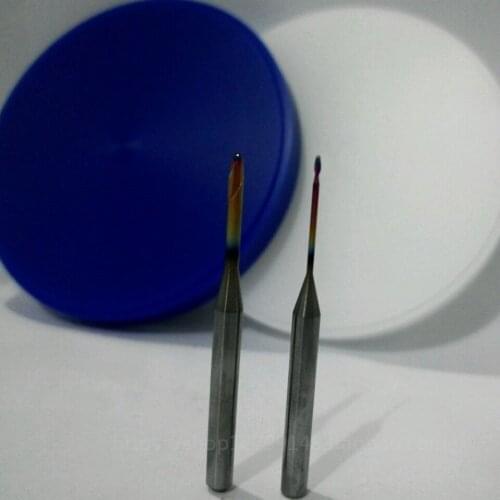 2pcs Roland CRN Coat for Milling PMMA, Wax Avoid Sticky During Mill Head Diameter 1.0mm, 2.0mm