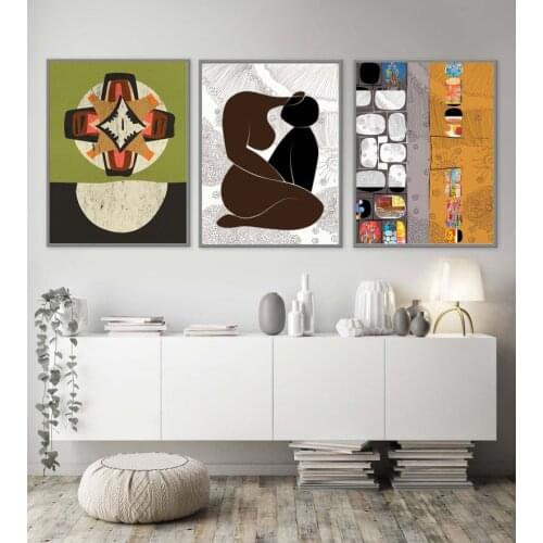 Portrait of A Mother with A Child Wall Art Picture Canvas Poster Nursery Print Minimalist Painting Decor No Frame