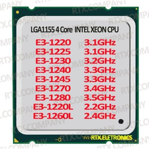 PC Computer Xeon Processor E3-1220 1225 1230 1240 1270 1280 E3-1260L 1245 1225 1220L CPU Server Processor 4 Code 8 Threads