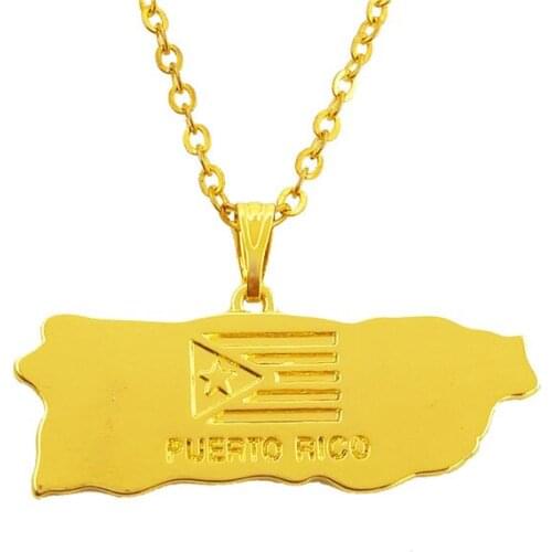 Drop shipping Puerto Rico Map pendant Necklace women Puerto Ricans jewelry choker necklace statement jewelery gold silver color