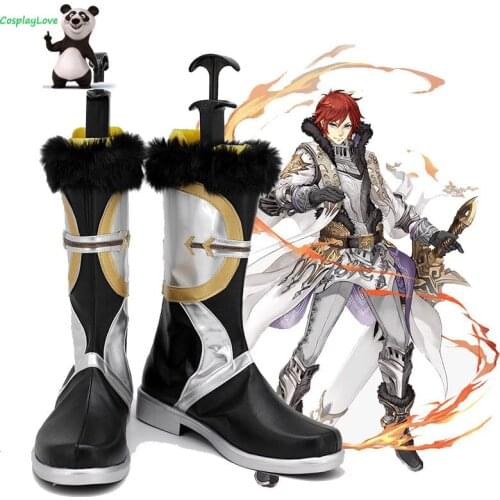 SINoALICE Re: Life In A Different World Reinhard Van Astrea Black Silver Shoes Cosplay Long Boots High Heel Leather Custom Made