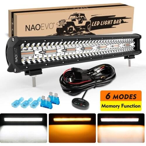NAOEVO 20inch 210W 4x4 Offroad Led Light Bar Spot Flood 12V 24V 6 Mode lED Fog Driving Work Light Car Accessories For Jeep Truck