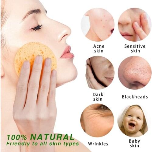 Compressed Facial Cleaning Sponges Pad 50 Pcs Exfoliating Mask Remover Makeup for Women Cosmetic Spa ,with Wash Face Headband