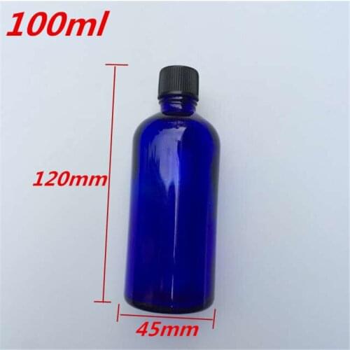 10 pcs 45x120 mm Dark Blue Personal Care Bottles With Black Plastic Common Cap&Plugs DIY 100 ml Essential Oil Glass Bottles
