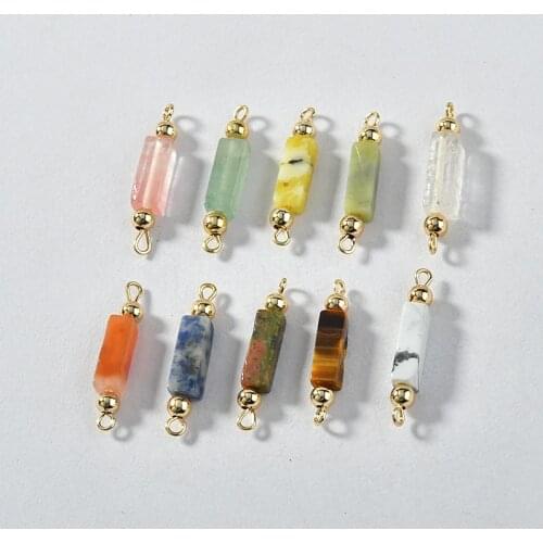 Natural stone decoration 30pcs/lot rectangle shape copper charms pendant diy earrings/necklace/bracelet accessory