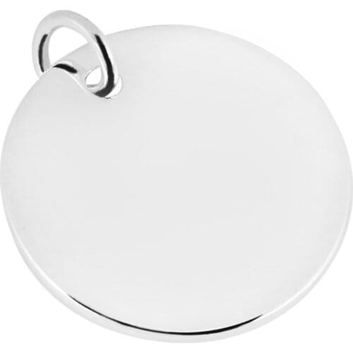 Unisex Boys Girls Round Tag Silver Plated Pendant Jewelry Simple Hot nickel lead free silver plated pendant