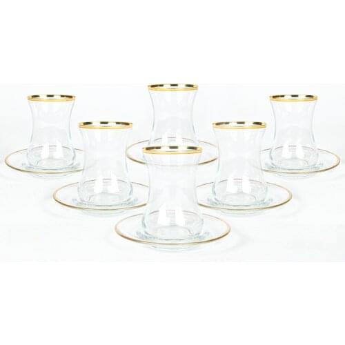 Avantgarde Gold 12 Piece Tea Set Cup and plates gold detailed 12 piece tea set 132 cc