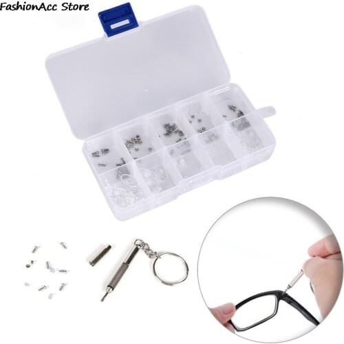 1 Set Men Women Screws Nuts Nose Pad Optical Repair Tool Assorted Kit for Eyeglass Sun Glasses