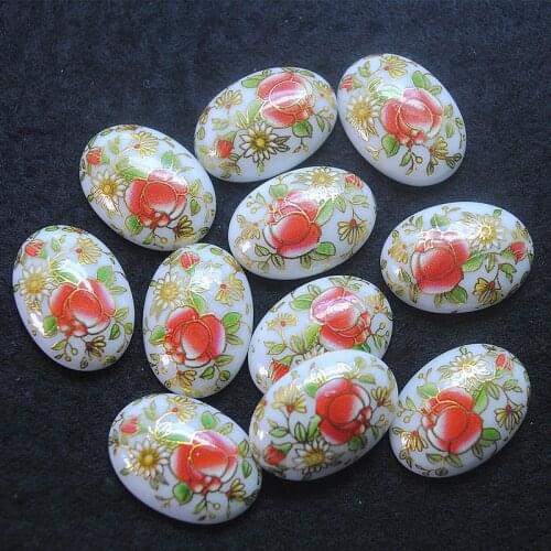 10pcs plastic beads cabochons plastic cabs no hole oval size 18x25mm handmade draw designs best for your choice making findings