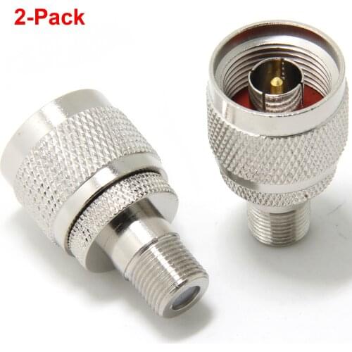 2-Pack Low Loss N-Type Male to F-Type Female Jack Coax RF Connector Adapter for ADS-B Antenna Booster Repeater