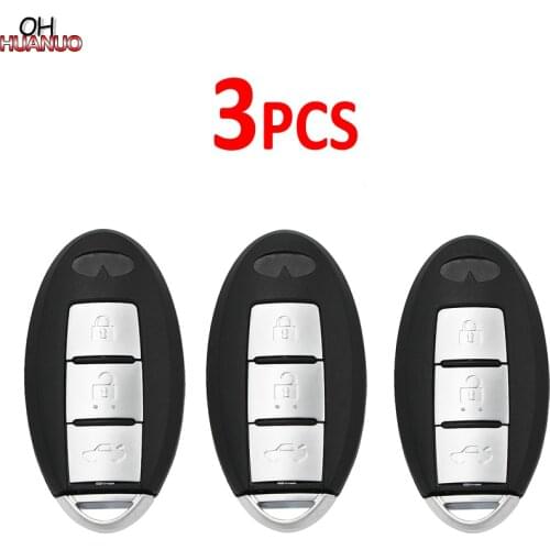 3 PCS/LOT, 3 Buttons Keyless Entry Car Key Blank Fob Key Case Remote Key Shell Cover for INFINITI With Uncut Blade