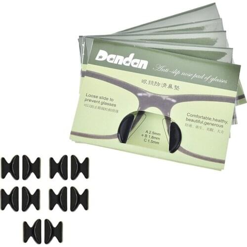 5Pairs Silicone Anti Slip Nose Pads for Eyeglasses Sunglass Glass Spectackles Braces Supports Transparent Black Colors
