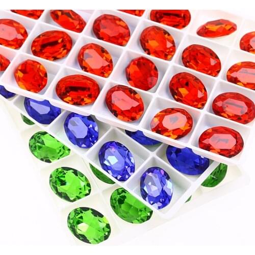 5pcs Oval stones and crystals crystal rhinestone applique strass rhinestones for clothes wedding dress art nail shoes bags