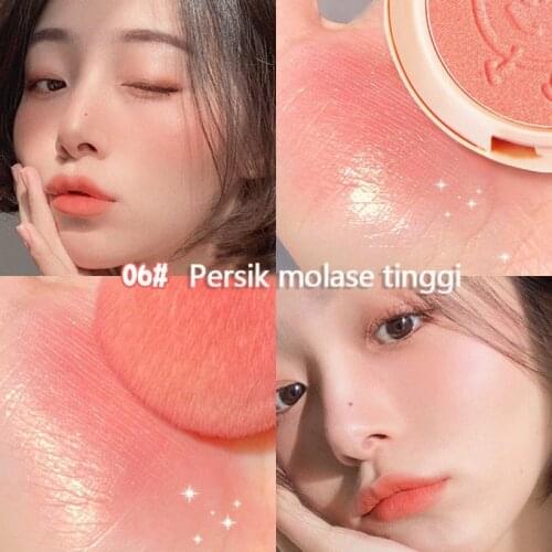 6-color Facial Makeup Palette Vitality Girly Temperament Blush Brighten Skin Long-lasting Natural Red Orange Peach Pink Rouge