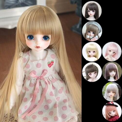 Accessories for Dolls Wig Straight Synthetic Fiber Tresses Hair for Dolls Wigs 1/3 1/4 1/6 1/8 Bjd SD Accessories doll hair