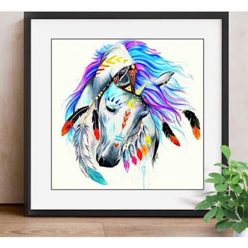 Diamond Embroidery Animals Mosaic 3D DIY Cross Stitch Feather Diamond Painting Horse Full Square/Round Drill Decoration