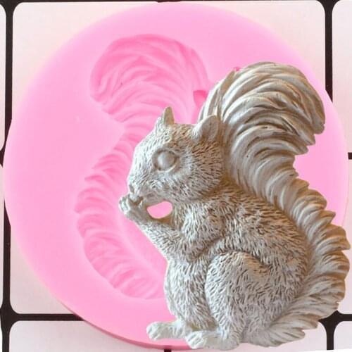 Squirrel Silicone Molds Cupcake Topper Fondant Mold Baby Party Cake Decorating Tools Cookie Candy Polymer Clay Chocolate Mould