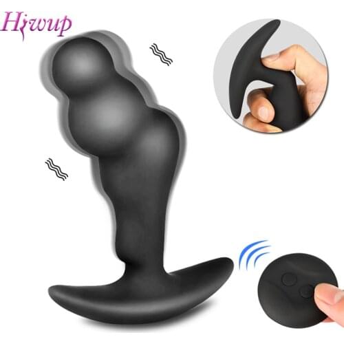 Wireless Powerful Vibrating Prostate Massager for Men Remote Control Erotic Male Silicone Anal Butt Plug Sex Toys for Adults