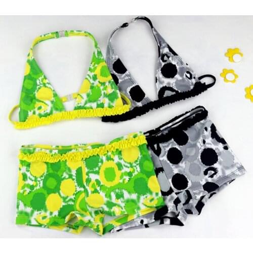 Girls Cartoon Bikini Biquini Infantil Menina Two Pieces Baby Girl Swimsuit Cute Patterned Boxer Shorts Split Bikini Bathing Suit