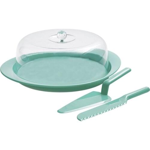 Turquoise Color Fanuslu Cake Plate Set