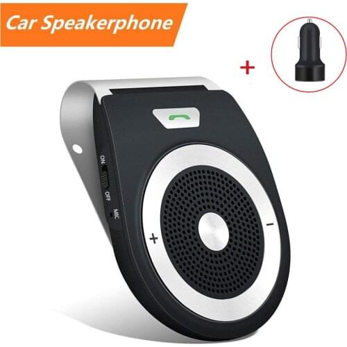 Bluetooth Speaker Wireless Car Kit Audio Receiver GPS Column Portable Bass Car Speakerphone with Clip & Car Charger and Mic