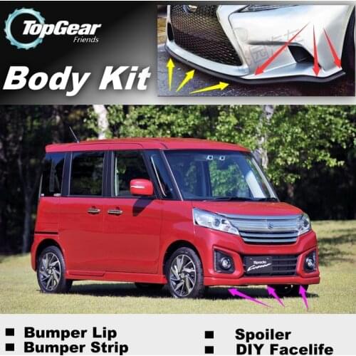 Bumper Lip Deflector Lips For Suzuki Spacia Front Spoiler Skirt For TG Friends Car View Tuning View / Body Kit / Strip